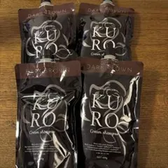 KURO クリームシャンプー ダークブラウン 4個 400g 白髪 カラー - メルカリ