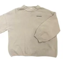 バックロゴ ニットプルオーバー／ENCHANT 刺繍 ベージュ　大きめ　【L】