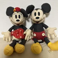 ディズニー ミッキー ミニー ぬいぐるみ 2個 レトロ　東京ディズニーランド