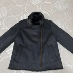 ブラックファー襟ムートンコート