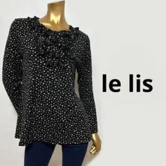 【3325】le lis ブラウス風 ニット M ドット トップス