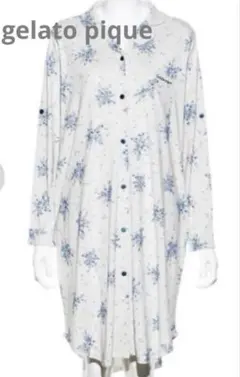ジェラートピケ　マタニティ　パジャマ　花柄　授乳　上下セット　スナップボタン