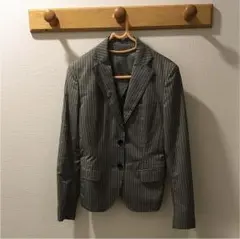 ストライプ スーツ グレー