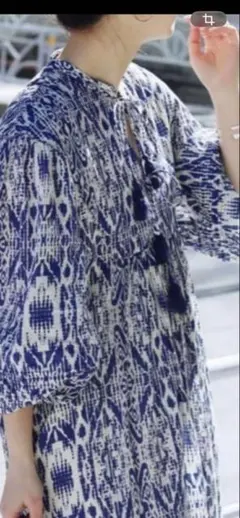 パラスパレス 花柄ワンピース コットンワンピース 藍色 ネイビー