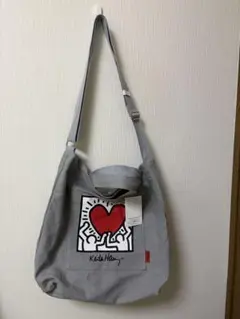 Keith Haring ショルダーバック グレー キャンバス地のサムネイル