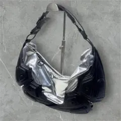 近未来 サイバーテック ワンショルダーバッグ メタリックシルバー Y2K 00s