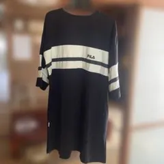 FILA ストライプ 半袖Tシャツ ブラック