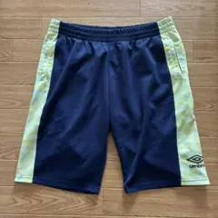 UMBRO アンブロ ハーフパンツ ネイビー×ライトグリーン