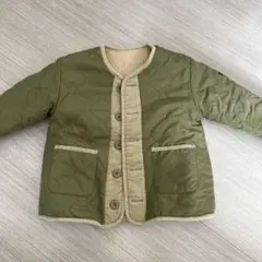 サマンサモスモスラーゴム　リバーシブルノーカラージャケット　カーキ　Mサイズ