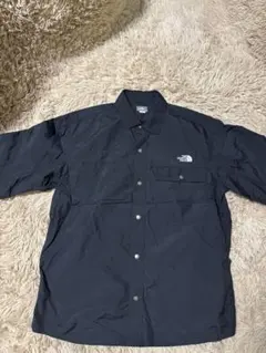 ザノースフェイス ショートスリーブ ヌプシシャツ 半袖シャツ 黒 L