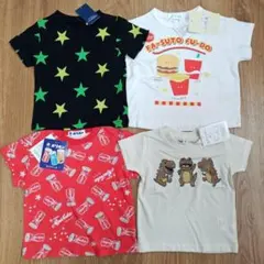 ①　新品　８０センチ　男の子　半袖　Tシャツ　４枚セット　かっこいい　綿１００％