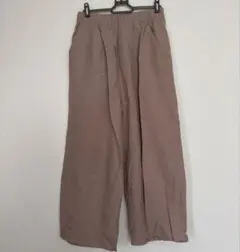 アースミュージックアンドエコロジー　ワイドパンツ リネンパンツ ベージュ