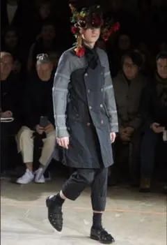 コムデギャルソンオムプリュス 16AW ポリ縮絨 クロップドパンツ 黒　S コムデギャルソンオムプリュス 16AW ポリ縮絨 クロップドパンツ 黒 S