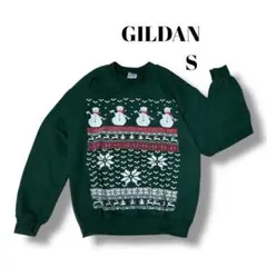 GILDAN トレーナー　S グリーン　裏起毛　US古着