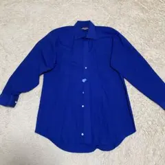 【美品】メンズシャツ　ドレスシャツ　ブルー　青82 Lサイズ　1回のみ　結婚式