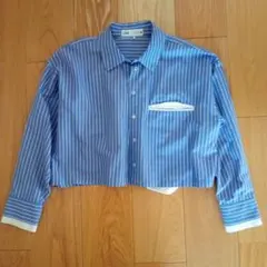 ZARA ザラ ストライプシャツ 短丈 シャツ ショート丈