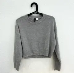 DIVIDED トップス 2枚セット M グレー系 薄手 長袖 ショート丈 中古