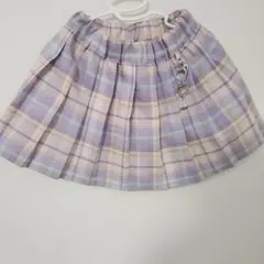 パープル チェック プリーツスカート　120