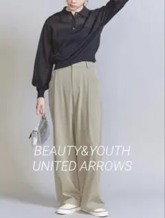 UNITED ARROWS ツイルバックゴムストレートパンツ