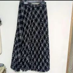 【美品】ブルー系　チェック柄プリーツスカート　ＳＨOO_LA_RUE