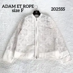 極美品✨【アダムエロペ】エンブロイダリーメッシュシャツ 総刺繍 キナリ ベージュ