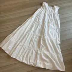 【coca】ノースリーブ ワンピース 白 ロング