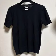 アニエスベー agnès b. シルク カシミヤ 半袖ニット ブラック