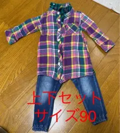 ジャンクストアー☆リバーシブルシャツ90 エフオーキッズ⭐︎ジーンズ90