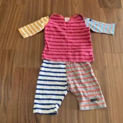 デニムダンガリー　ボーダーセットアップ