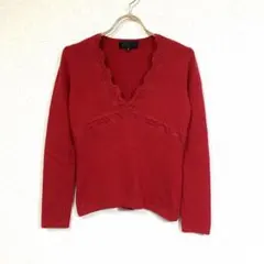 UNTITLED【2】長袖ニット♡トップス　カシミヤ混　赤