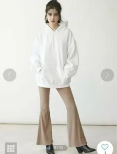 リブ ワイドパンツ