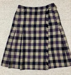 SM2 チェック柄プリーツスカート 巻スカート　M サマンサモスモス
