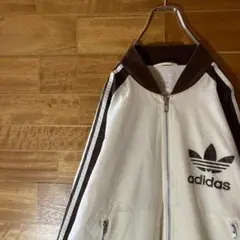 adidas 트럭 재킷 저지 화이트 갈색 트레포일 나일론 M