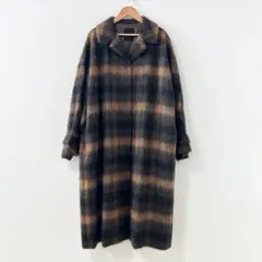 ebure アルパカシャギーコート　チェック柄　ブラウン　36のサムネイル