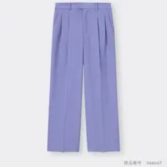 GU パンツ パープル 紫 スラックス ワイドパンツ