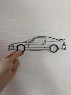 180SX後期 車のシルエット型デザインオブジェ　1:18サイズ