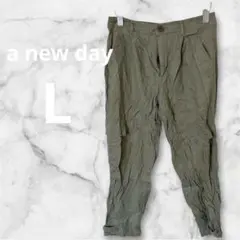 美品✨️カーゴパンツ【L】グリーン 緑 ワークパンツ ズボン レディース シンプル