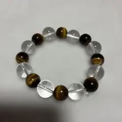 パワーストーンブレスレット　水晶&イエロータイガーアイ