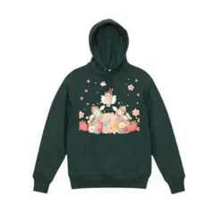 ラグランスリーブ クルーネック スウェット XXL ミックスグレー 　花