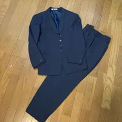ネイビー パンツスーツ 5ボタン
