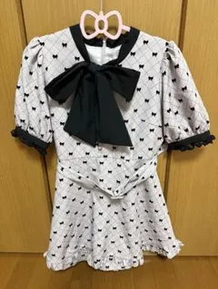 evelyn リボンロンパース　ピンク