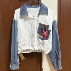 ホワイトデニムクロップドジャケット