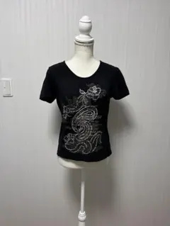 VIVIENNE TAM チョーカーデザイン ラインストーン装飾 カットソー 龍