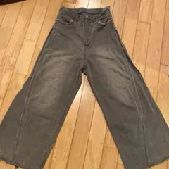【GRANCY】ジップデザインバギーデニム　グレー Mサイズ