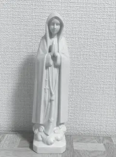 陶器製 聖母マリア像 ホワイト 置物 インテリア