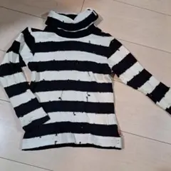 ストライプ タートルネック トップスブーフーウー100110