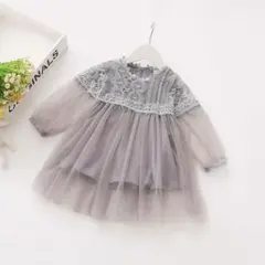 ベビーチュールドレス　グレー
