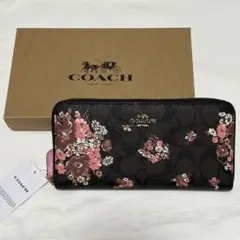 【新品未使用】コーチ COACH 長財布 シグネチャー 花柄 フローラル ピンク