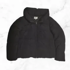 【美品】grove ダウンジャケット 軽め 防寒 金チャック 小顔効果 黒 Mのサムネイル