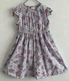 any FAM 花柄ストライプノースリーブワンピース 120